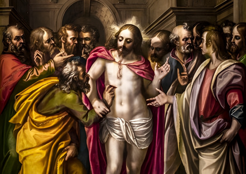 Cuadro de la Catedral de Segovia sobre la incredulidad de santo Tomás