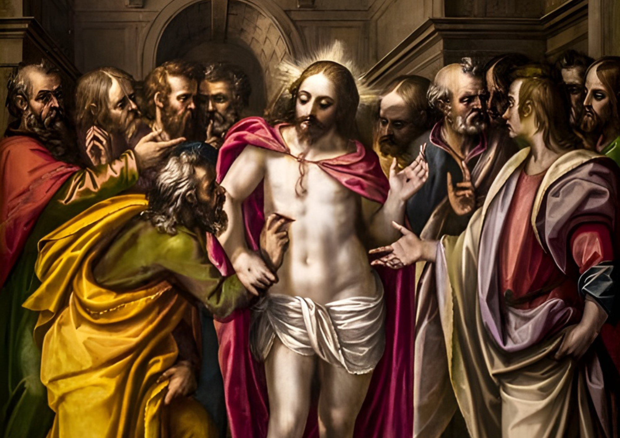 Cuadro de la Catedral de Segovia sobre la incredulidad de santo Tomás